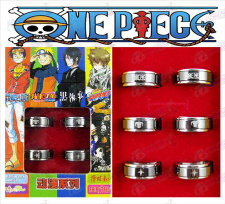 One Piece Accessori Exelon anello rotante in acciaio nero (6 / set)