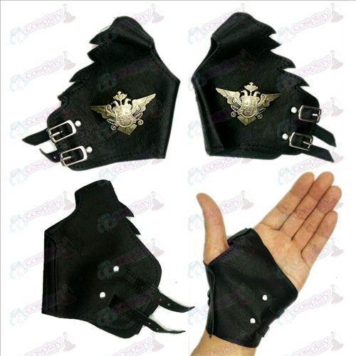 Butler accessori logo guanti di pelle nera su rame