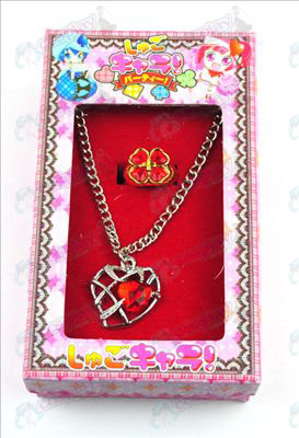 Shugo_Chara! Accessori a forma di cuore collana + anello (rosso)