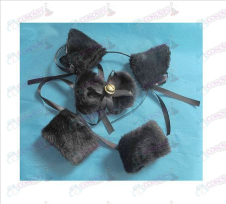 Far scorrere la campana orecchie del gatto + cravatta nera + Bracciale Elastico