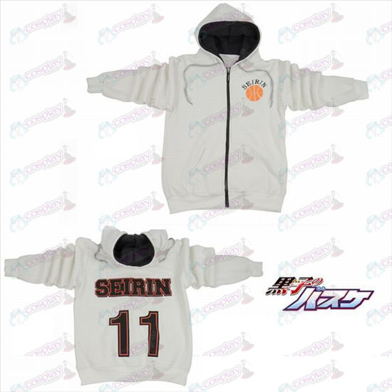 Basket Kuroko Accessories11 numeri logo zip con cappuccio maglione bianco
