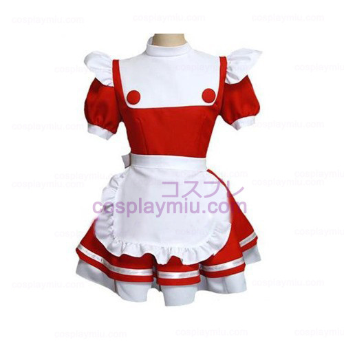 Rosso-bianco cameriera Uuniform Lolita Costumi cosplay