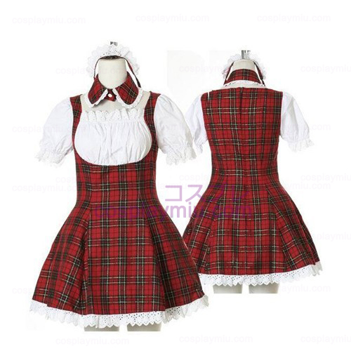 Sweet Red Plaid cameriera Cosplay Lolita Cosplay