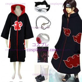 Naruto Akatsuki Itachi Uchiha Deluxe Costumi cosplay e accessori set
