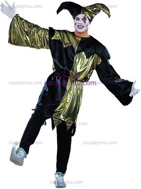 Adult Jolly Jester Costumi Lame / Nero