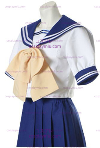 Blu E Bianco Manica Corta Sailor Uniforme scolastica