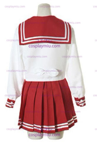 Halloween Bianco e Rosso Maniche lunghe Sailor School Uniform