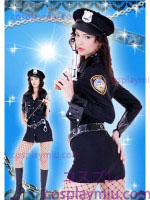 Sexy Long Sleeve Lady Police Costumi rattoppato