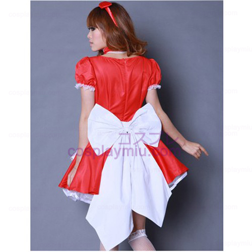 Bowknot rosso Lolita Costumi da cameriera / Cosplay Costumi domestica