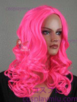 20" parrucca riccia di Cosplay di colore rosa caldo Midpart