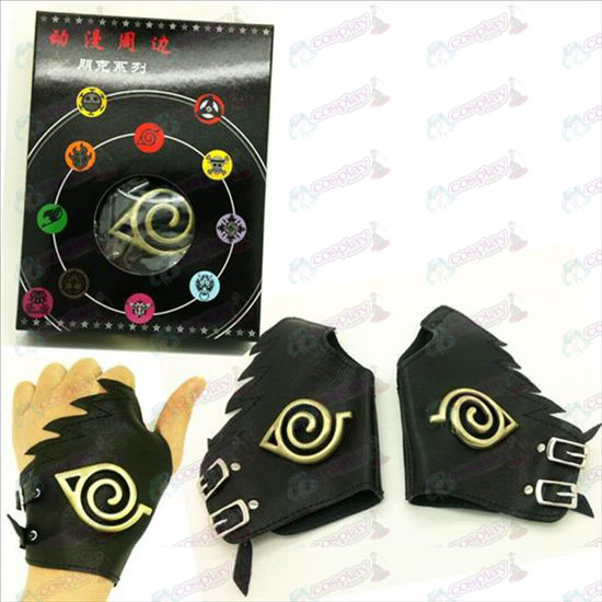Naruto Konoha logo Ban kepi guanti di rame