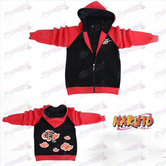 Naruto sopportazione ribelle bandiera forchetta manica con zip con cappuccio maglione
