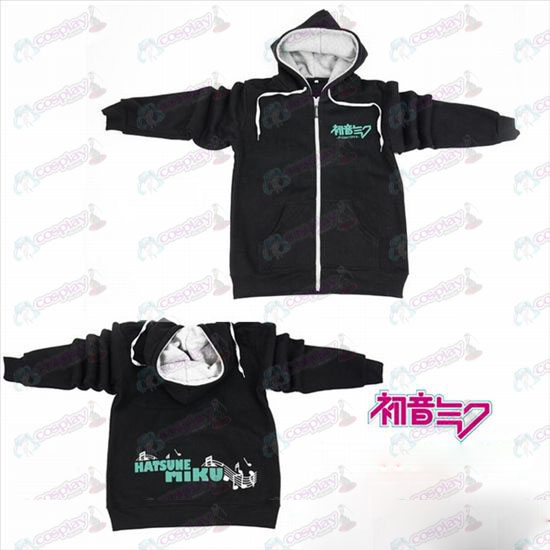 Hatsune Miku Accessori logo zip maglione felpa con cappuccio nero