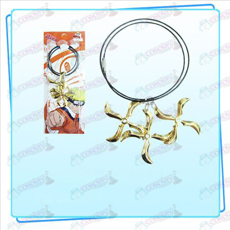 Naruto freccette tre catena in acciaio caricato (oro)