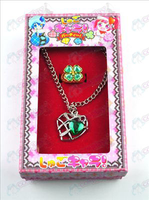 Shugo_Chara! Accessori a forma di cuore collana + anello (verde)