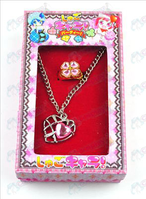 Shugo_Chara! Accessori a forma di cuore collana + anello (colore rosa)