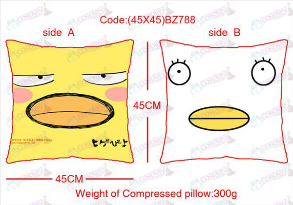 (45X45) BZ788-retro quadrato pollo cartone animato cuscino t-