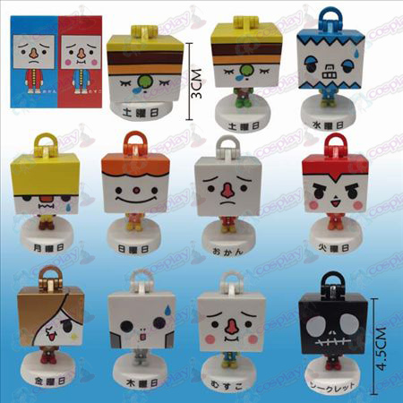 10 boxed tofu bambola ornamenti lavoratori che