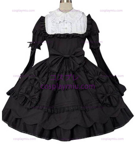 White Classic Lolita Dress Cosplay e nero