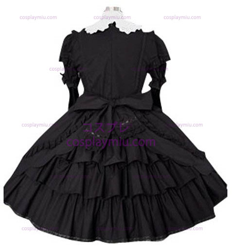 White Classic Lolita Dress Cosplay e nero