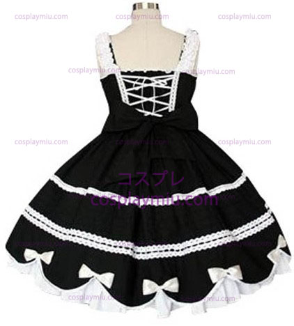 Bianco Gothic Lolita Cosplay Dress e nero