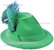 Cappello Alpino Verde W / Piuma
