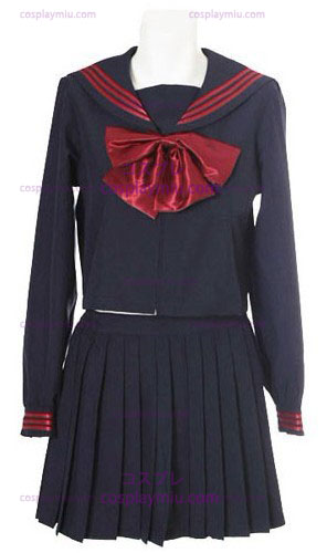 Deep Blue Maniche Lunghe Sailor School Uniform