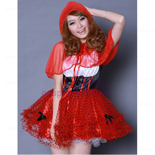 Red Pompon Veil Gonna Costumi domestica