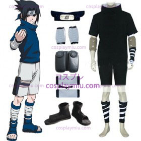 Naruto Sasuke Uchiha nero Costumi cosplay e accessori set