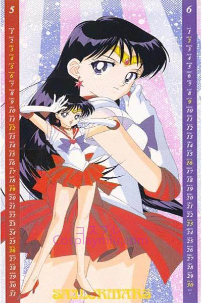 Sailor Moon Rei Hino Sailor Mars cosplay lunga parrucca