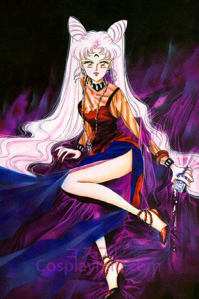 Sailor Moon Black Lady lunga parrucca Cosplay rosa