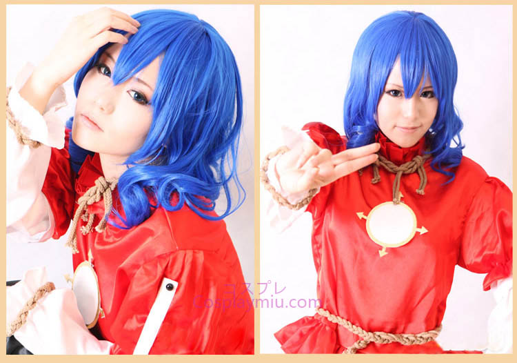 Touhou progetto Yasaka Kanako breve parrucca cosplay blu scuro